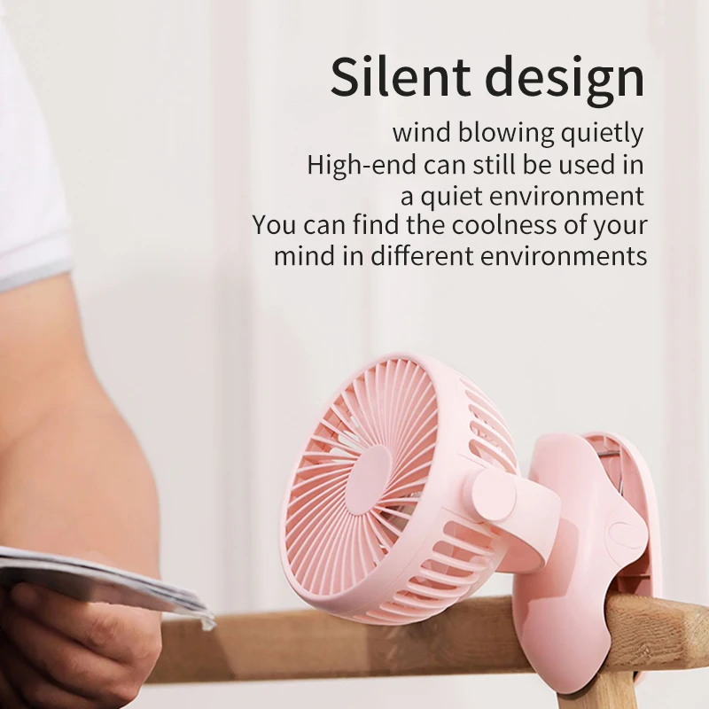 

Clip-on fan Rechargeable D603 USB Dual Fan Multi-angle Mini Personal Space For Office Bedroom Vehicle Portable Adjustable