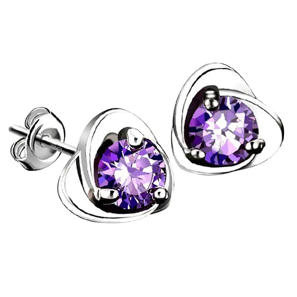 Женские серьги гвоздики Стразы в форме сердца Ювелирные изделия подарок на день