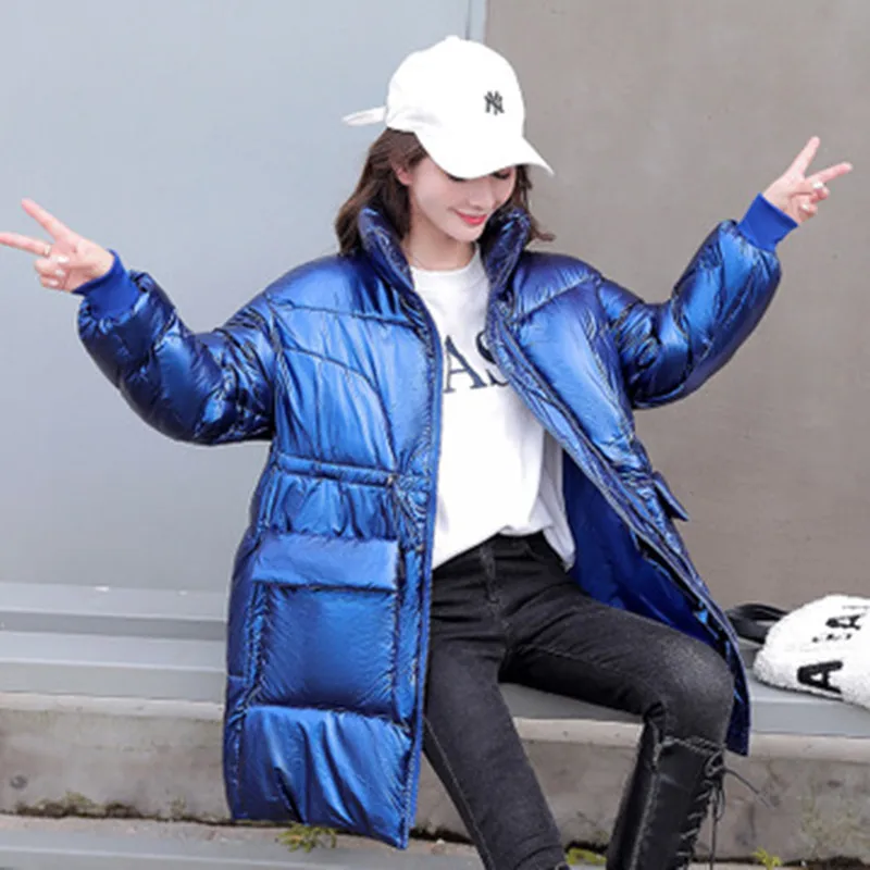 2020 new winter coat parka coat ladies smooth down cotton coat stand collar plus size parka coat warm bread jacket casual jacket
