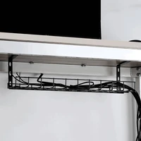 hanging basket metal under desk cable management tray for wire cord power strip plug socket organizer shelf