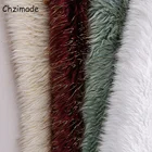 Chzimade шелковая плюшевая ткань из искусственного меха Серебряного и золотого цвета для одежды, игрушек, искусственный мех, длинные волосы, ткань для рукоделия