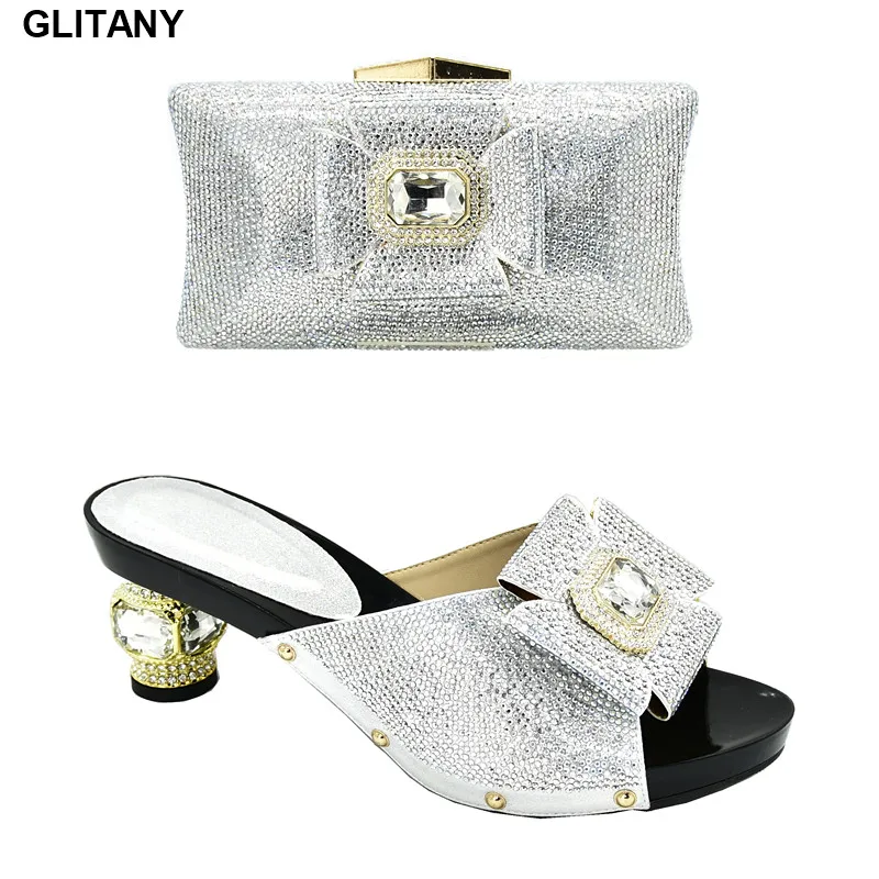 Новейший вечерний комплект из обуви и сумки в африканском стиле Итальянская