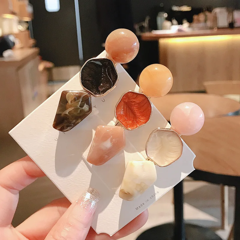 Корейская акриловая заколка для волос модная женская девочек аксессуары