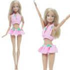 Сексуальный милый 1x розовый купальник-бикини клубника Холтер Летний Пляжный Купальник аксессуары для кукол Барби игрушки