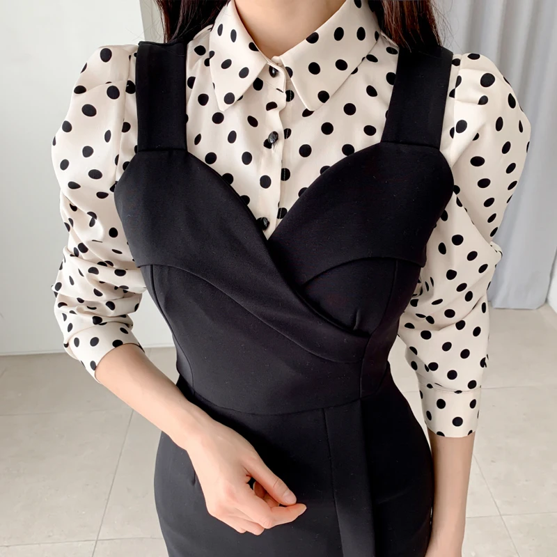 Женский офисный комплект из 2 предметов HAMALIEL белая рубашка с оборками +