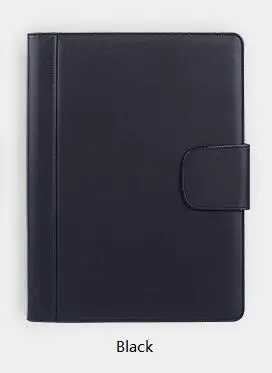 A4 многофункциональный офисный стол органайзер Padfolios, бизнес ноутбук с калькулятором и спиральными напильниками сумки - Цвет: Черный
