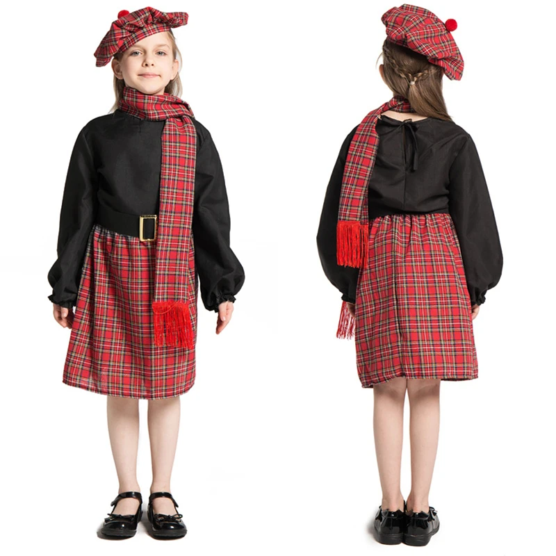 Детские костюмы для косплея на Хэллоуин в шотландском национальном стиле