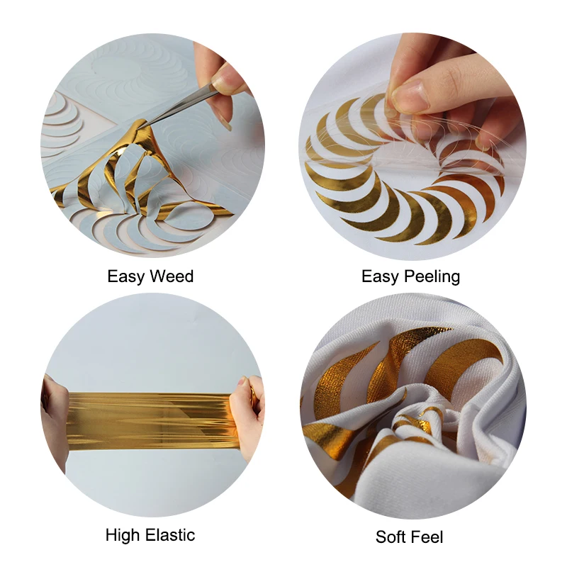 Металлическая теплопередающая виниловая Золотая фольга Фольга для передачи