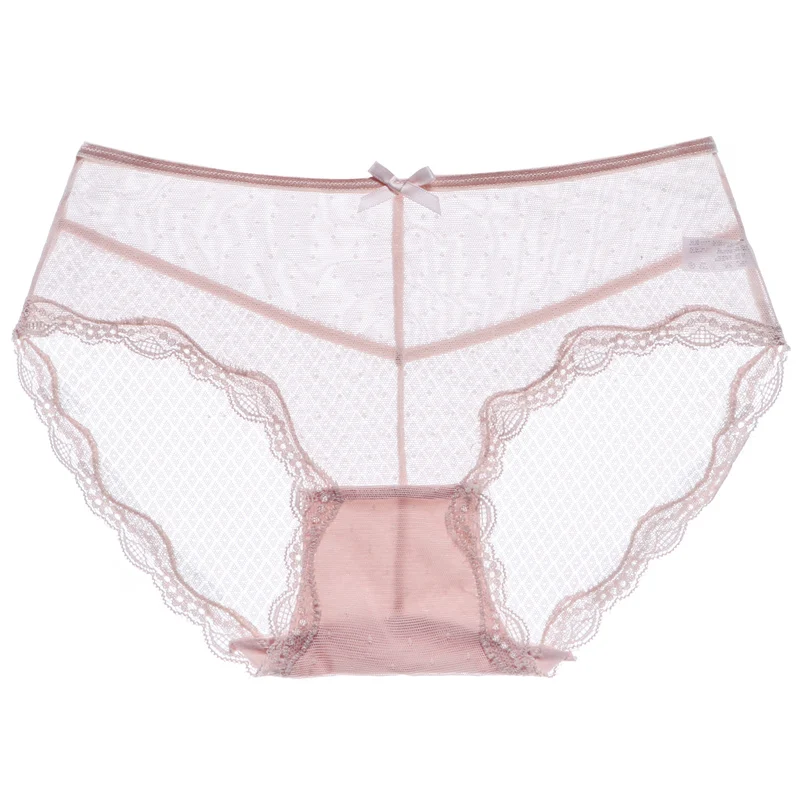 Sexy Lace Underwear Women's Traceless Panties Mid Waist Temptation Comfortable lingerie Little Briefs For Women 2PCS | Женская