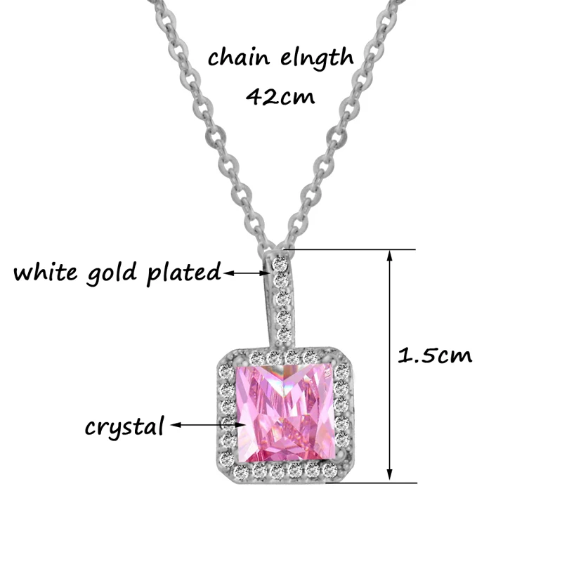 

SINLEERY Valentines 2021 Pink White Purple Square Crystal Chains Choker Neck Necklace For Women Girl Korean Fashion XL019 SSK