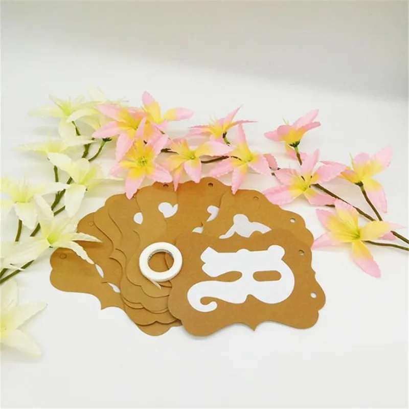 Новый картонный баннер гирлянда из крафт бумаги для конфет винтажная Свадебная