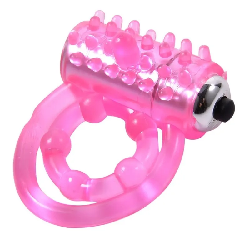 Для мужчин двойное вибрирующее кольцо на пенис из мягкого прозрачного пластика в