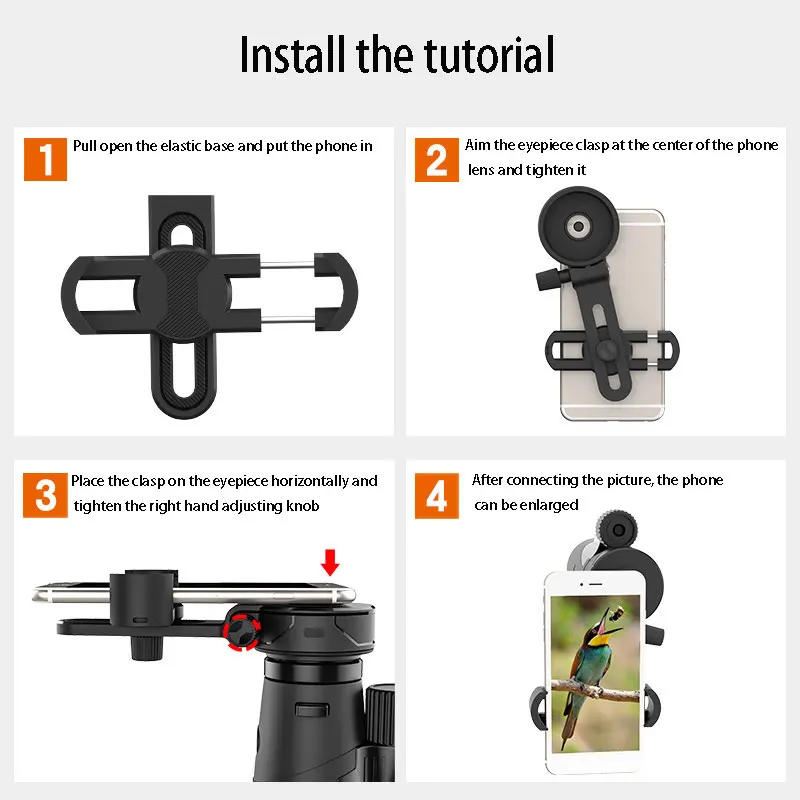 Адаптер для мобильного телефона с пружинным зажимом Монокуляр микроскоп бинокль