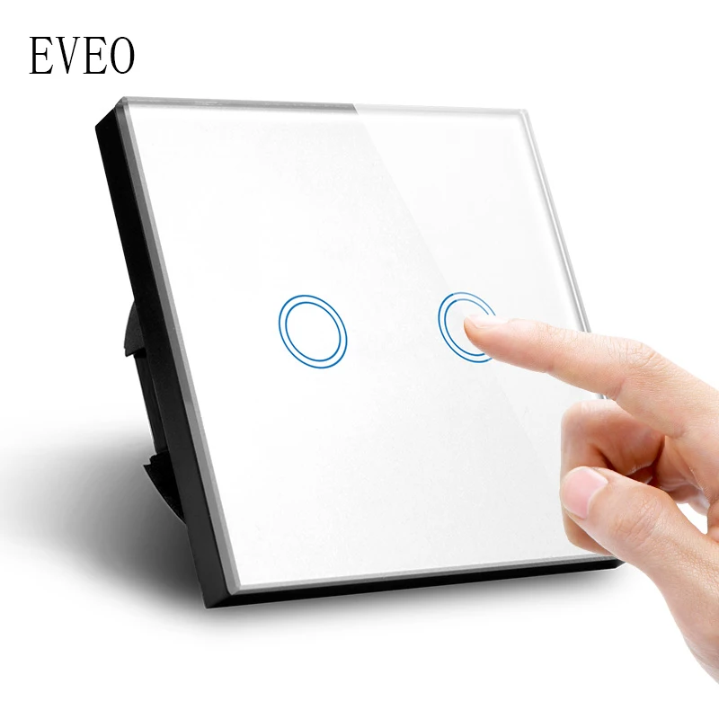EVEO стандарт ЕС сенсорный выключатель света настенный панель из закаленного