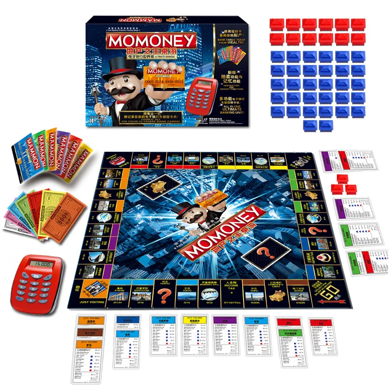 

Genuine Monopoly Game Chess Deluxe Edition Super World Tour Children's E-Bank Chess Puzzle Board Game