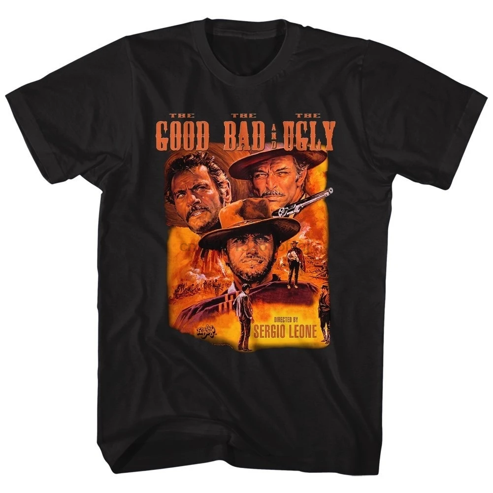 

Clint Eastwood Color Group Good Bad Ugly Bad Western Movie Poster Adult T-Shirt