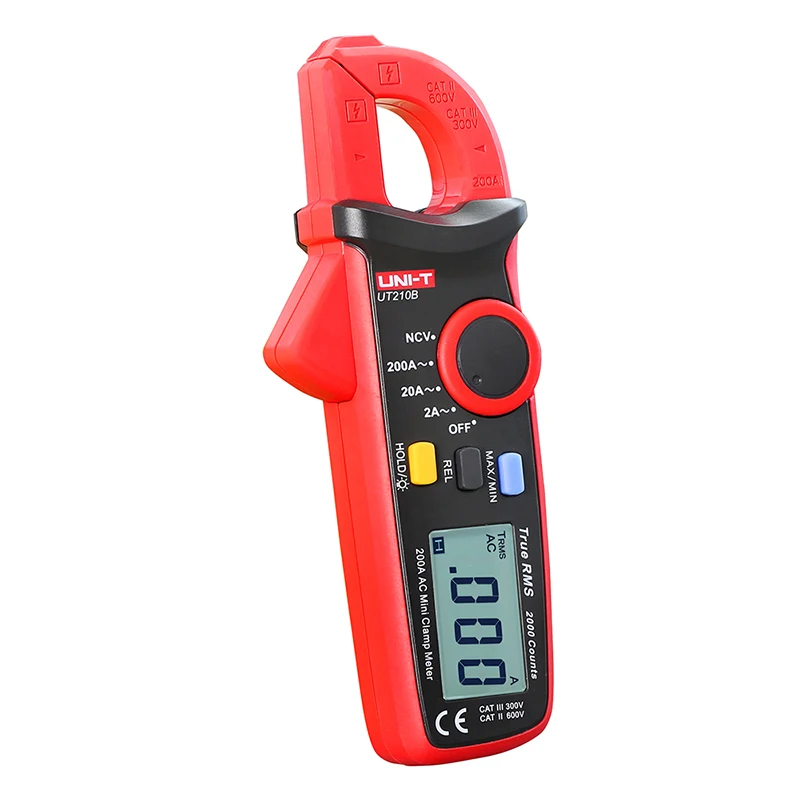 

UNI-T Mini Digital Clamp Meter UT210B 2000 Count True RMS LCD Display Clamp Multimeters AC-2A/20A/200A Ammeter