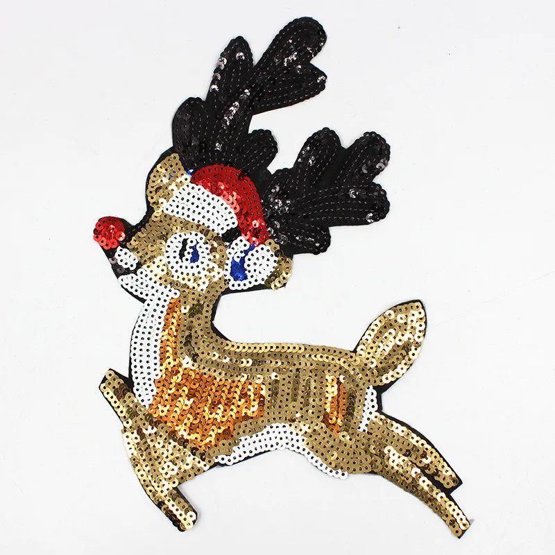 Вышивка бисером Рождественский лось искусственная блестка свитер одежда