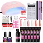 Набор акриловых гель-лаков для ногтей, лампа Полуперманентная для маникюра, полный комплект, Профессиональный гель для наращивания