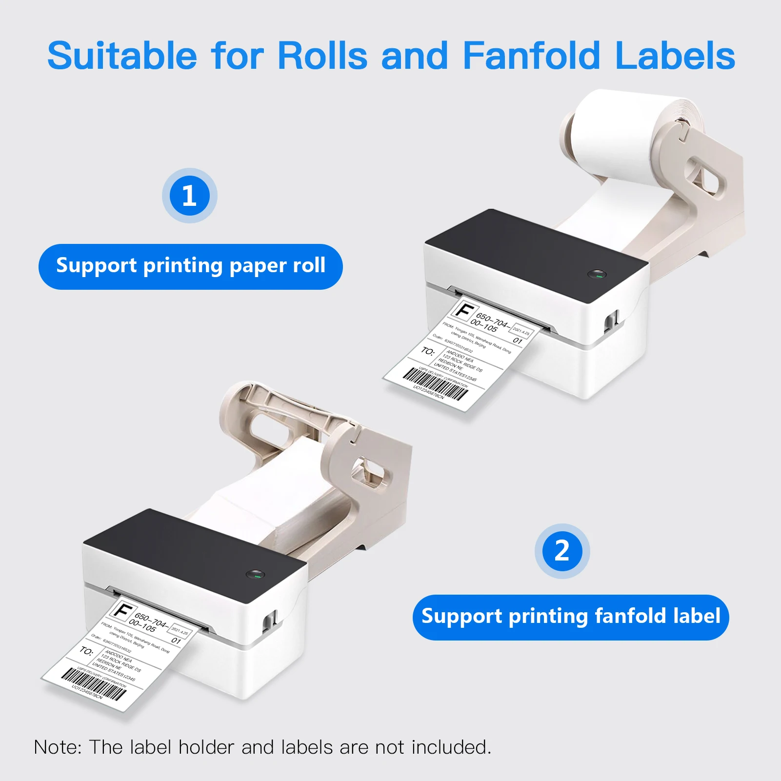 Настольный принтер для печати этикеток USB/BT прямой термопринтер 40-80 мм бумага