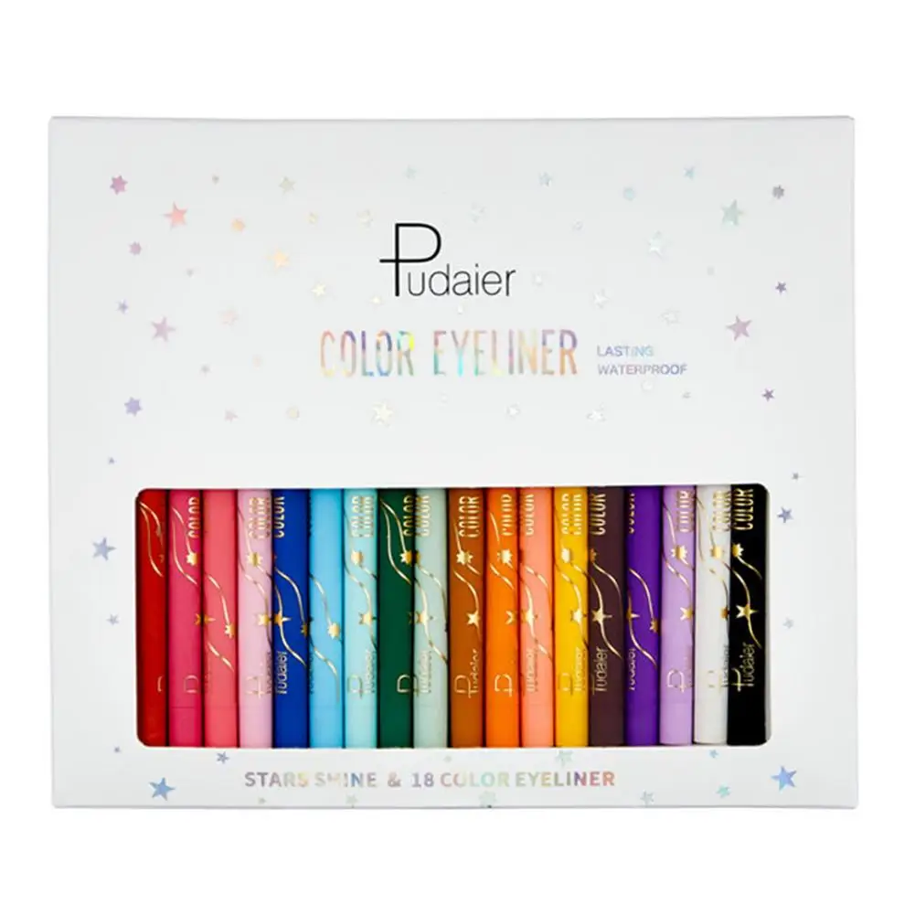 

Комплект подводки для глаз, матовый водонепроницаемый цветной лайнер для глаз, 18 цветов
