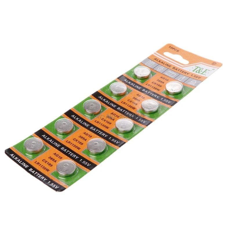 10 шт. кнопочные батарейки AG10 1 5 в SR54 389 189 LR1130 SR1130 |