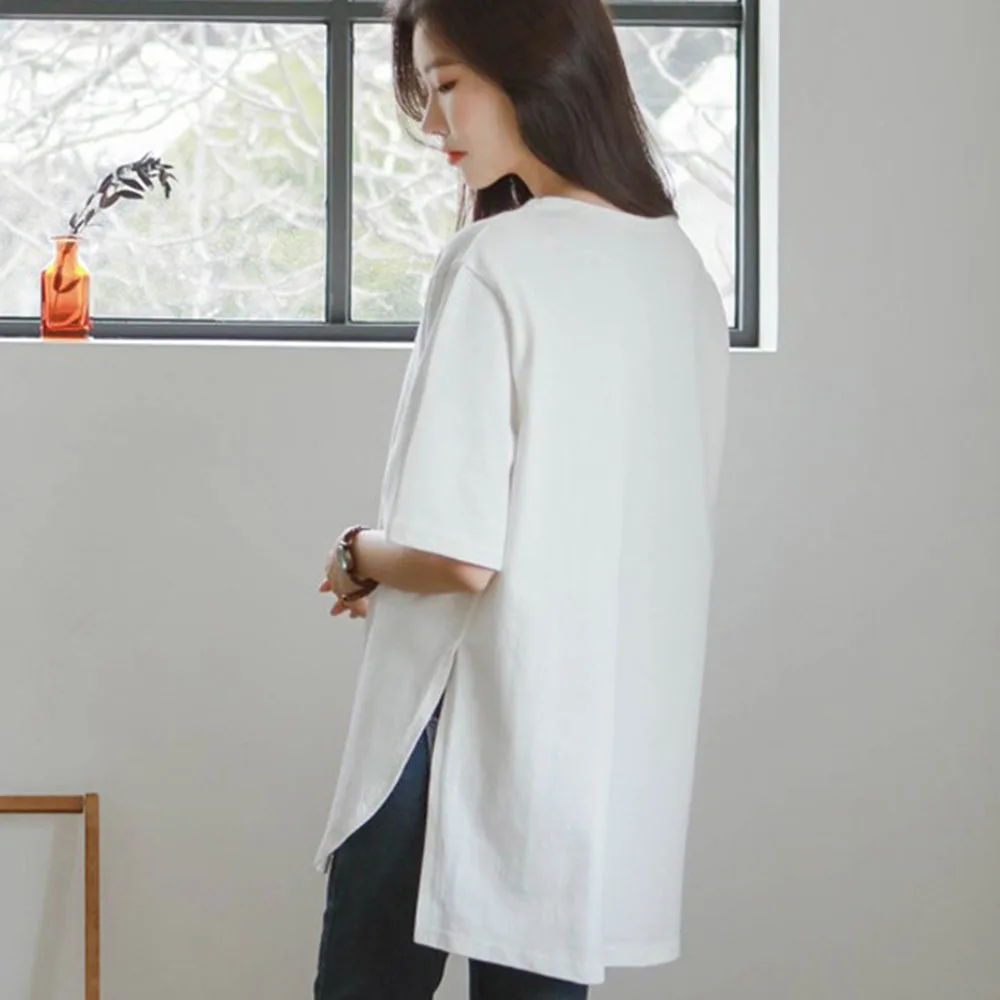 Повседневная Женская белая футболка корейские летние женские Топы с коротким
