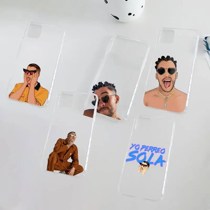 

Yo Perreo Sola Bad Bunny Maluma Phone Case Clear Transparent for iPhone 11 12 mini pro XS MAX 8 7 6 6S Plus X 5S SE XR 2020