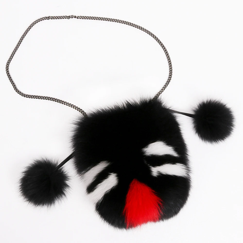 Милая пушистая сумка через плечо для девочек Женская маленькая на с натуральным