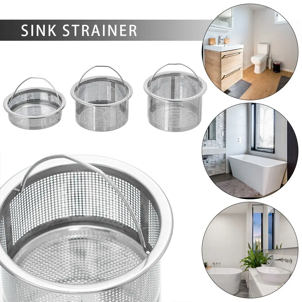 

Water Sink Plug Stuff Cover Stainless Steel Waste Drainer Plug Filter Basket Sink Strainer Colander Food Hair Stopper