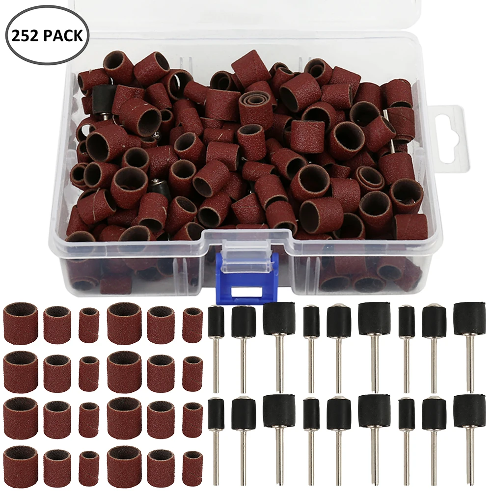 

252pcs Electric Nail Art Sanding Bands Art Tool Nail Drill Manicure Pedicure Size 100pcs Machine 80# 120# 180# Each Nail