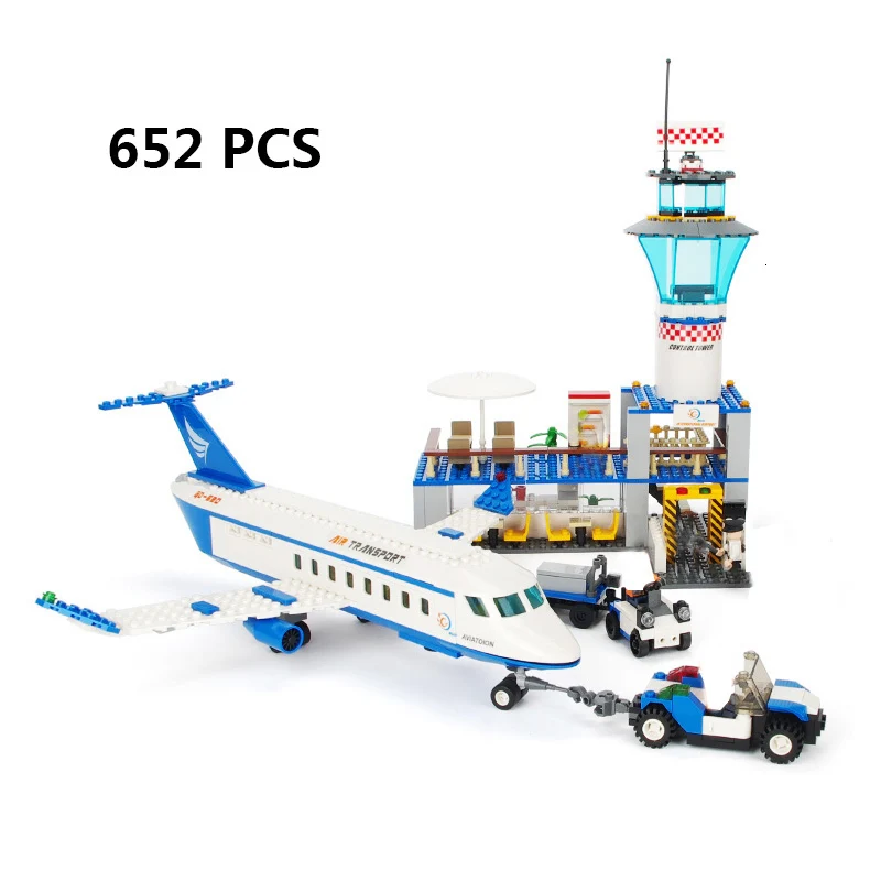 City Plane Airplane Sets Cargo Passenger Airport Station Air Bus Car Figure ModelCompatible Friends Building Blocks Toys | Игрушки и