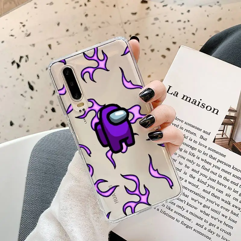

cute cartoon game among us Phone Case Transparent for Samsung A71 S9 10 20 HUAWEI p30 40 honor 10i 8x xiaomi note 8 Pro 10t 11