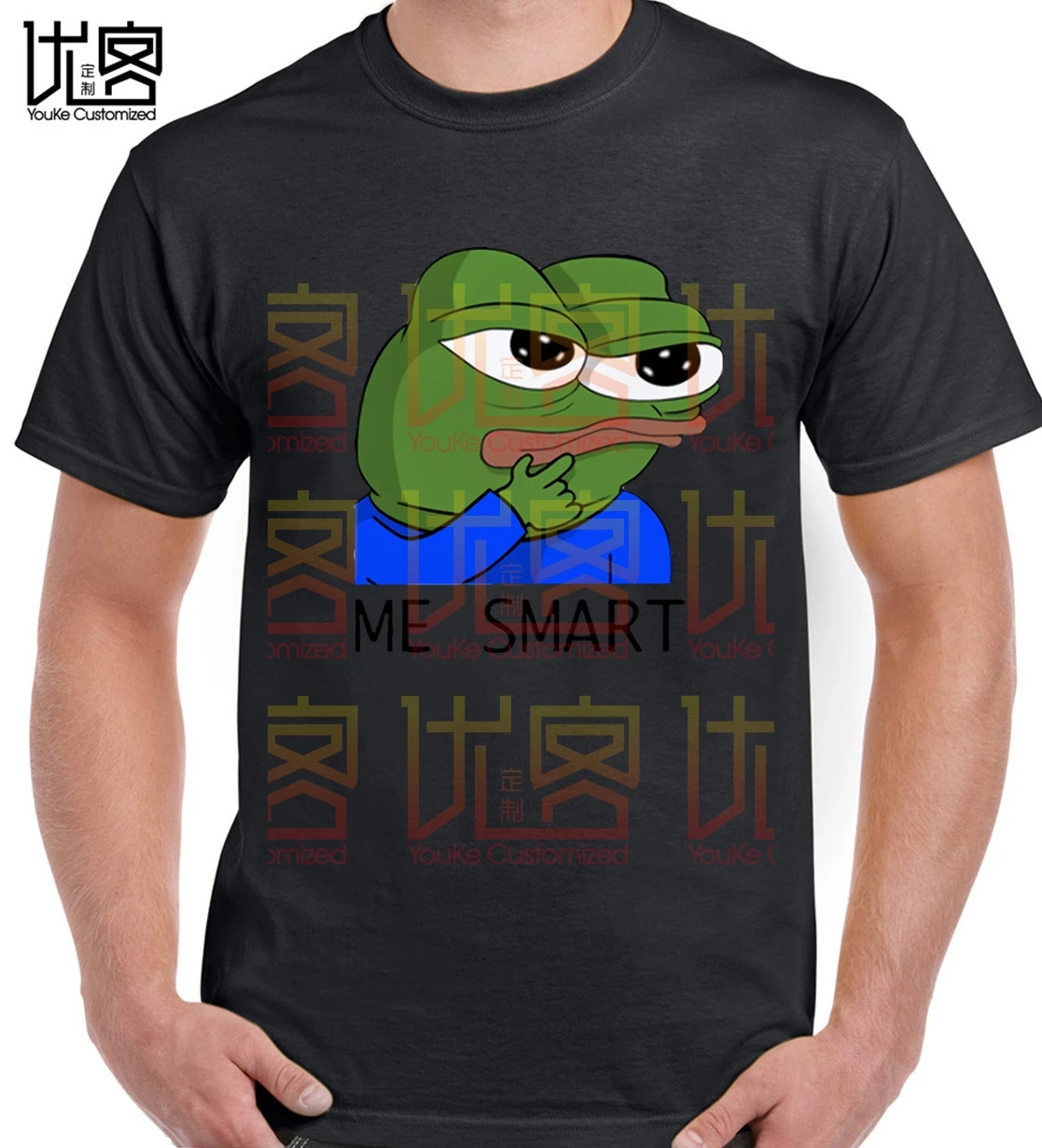 Peppe the frog me smart Футболка pepe meme хит продаж 100% хлопок на заказ Высококачественная
