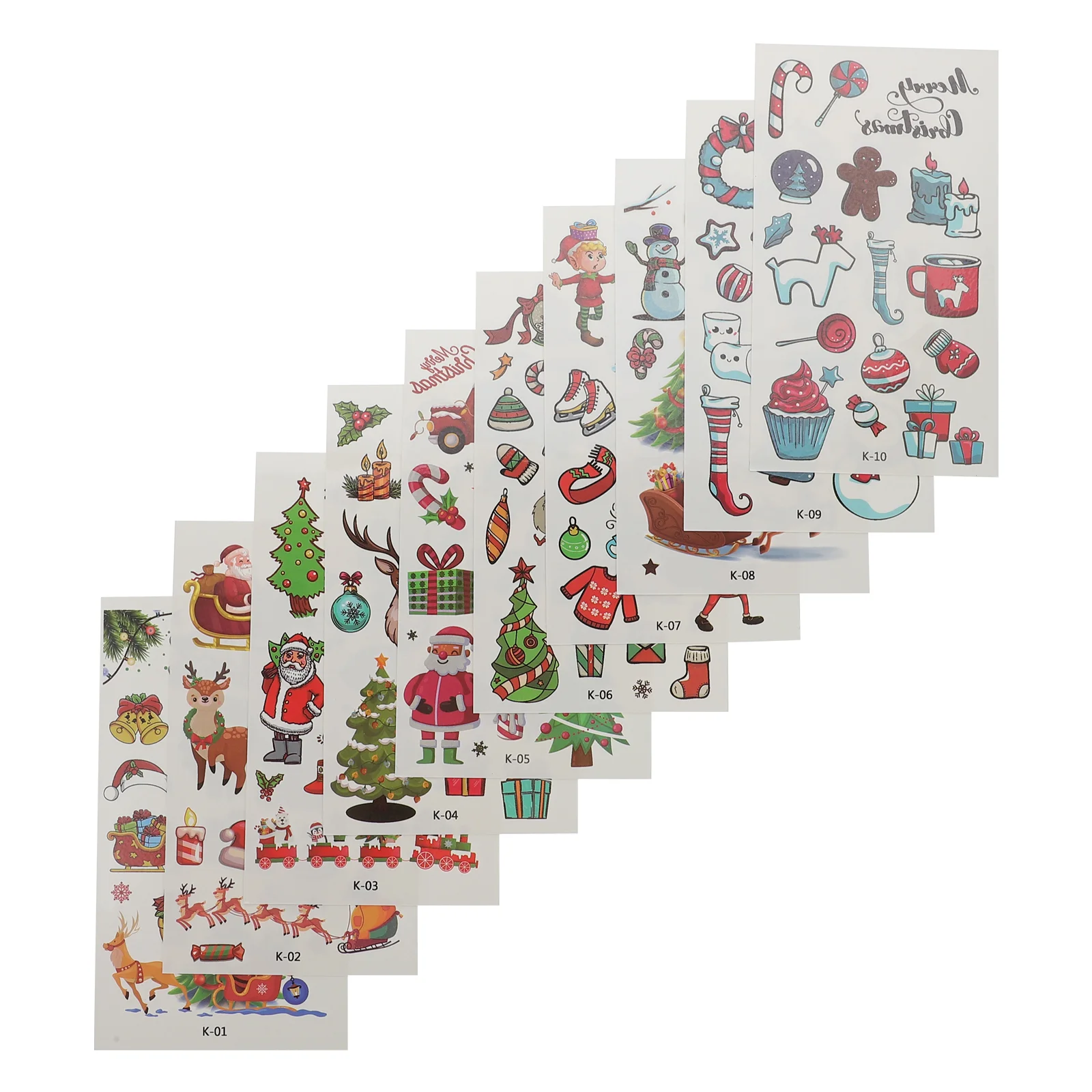 

40 Sheets Fake Tattoos Decals Kids Temporary Tattoos Christmas Cartoon Tattoos