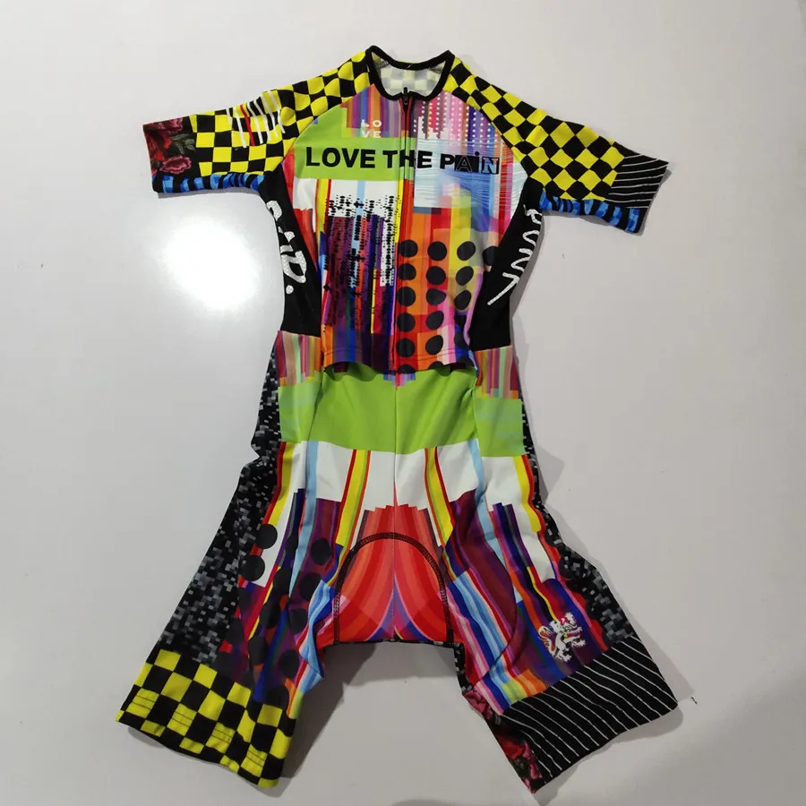 2020 Love The Pain Men's Cycling Skinsuit Triathlon Speedsuit Trisuit Short Sleeve Speedsuit Maillot Ciclismo Running Clothing