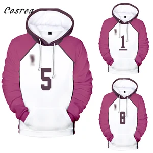 Аниме Haikyuu Cosplay костюм толстовки с капюшоном и свитшоты мужские Shiratorizawa школьная Униформа Ushijima Wakatoshi пуловер куртка для женщин