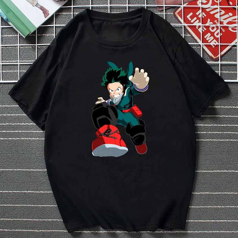 

One for Lla Cool Man women Anime T-Shirt My Hero Academia Midoriya Izuku Pirinted Vogue Tops Summer Hot Sale New Style Manga Tee
