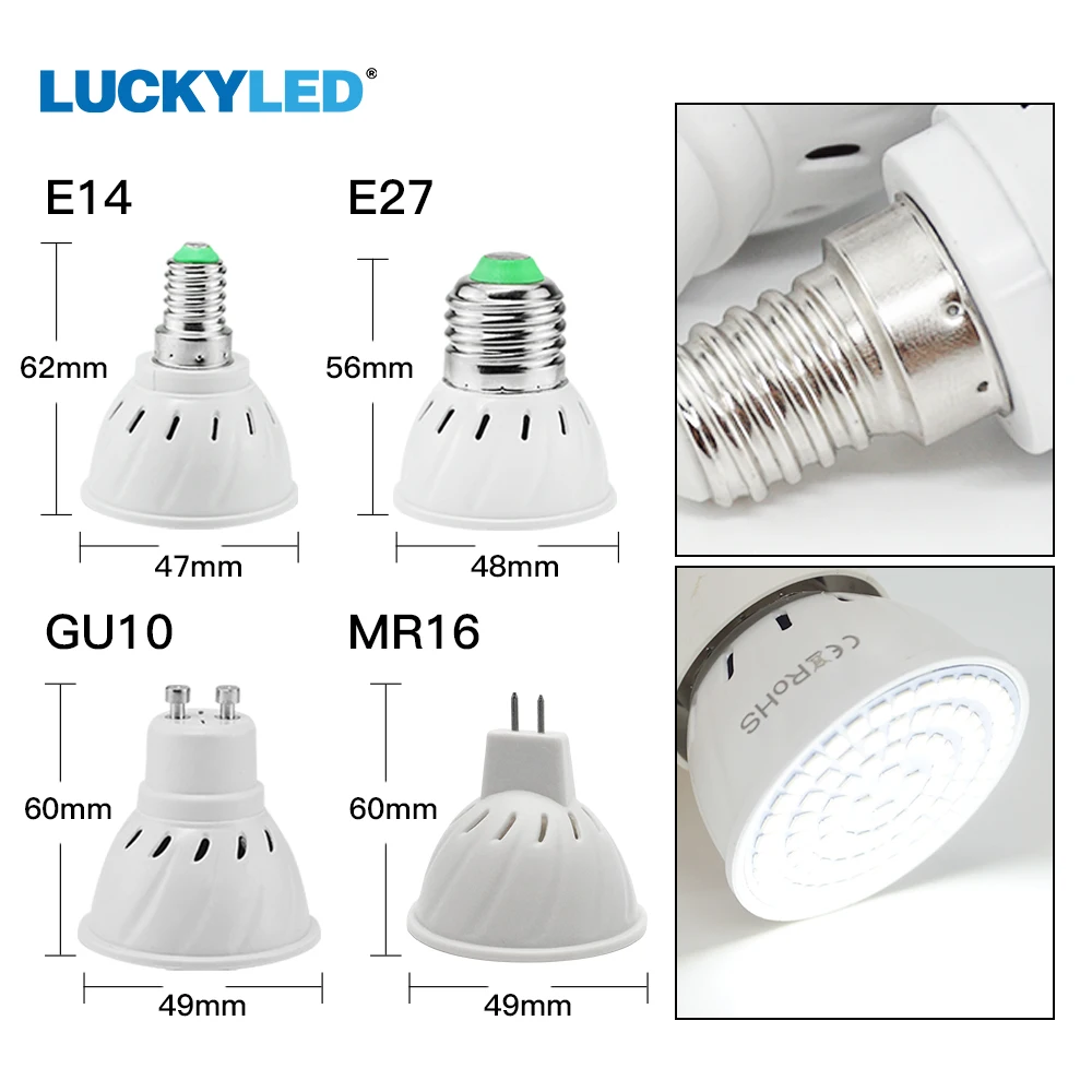 Счастливая светодиодный Светодиодный лампы 220v 110v E27 E14 MR16 (GU5.3) GU10