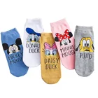 Новые осенние носки Disney, мягкие короткие женские носки с мультяшным рисунком, женские нескользящие носки для девочек, хлопковые носки с мультяшным рисунком мышь и стич, 1 пара