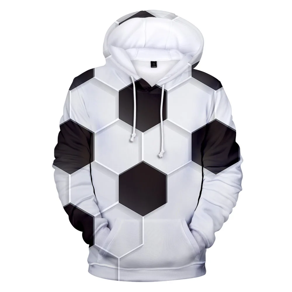 

Spring Autumn 3D football Soccer Hoodies Men Women Sweatshirts Kids 3D white+black Hoodie Suitable boys girls casual pullovers