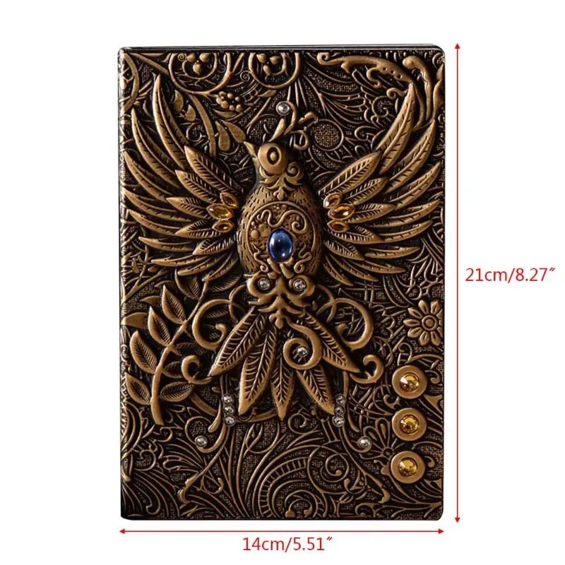 

Vintage Retro The Phenix Long Life Bird Theme Lined Paper Note Book 100 Sheets Journal School Office Supplies