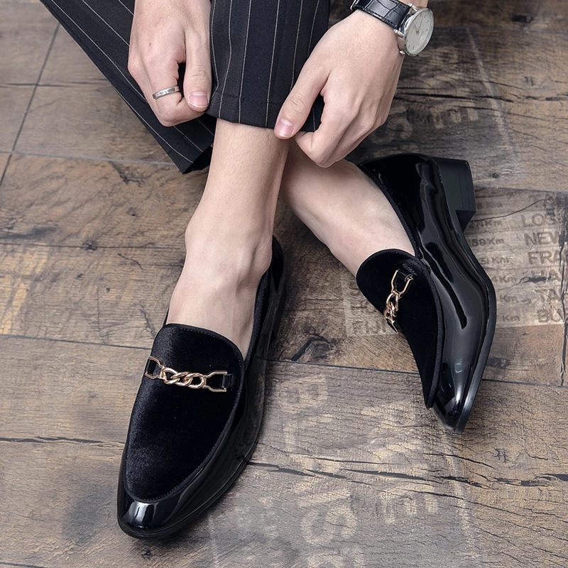 

Mens Flat Black Loafers Big Size British Style Retro Slip-on Comfort Inside Leather Casual Shoes 2021 Street Trendy Men Footwear