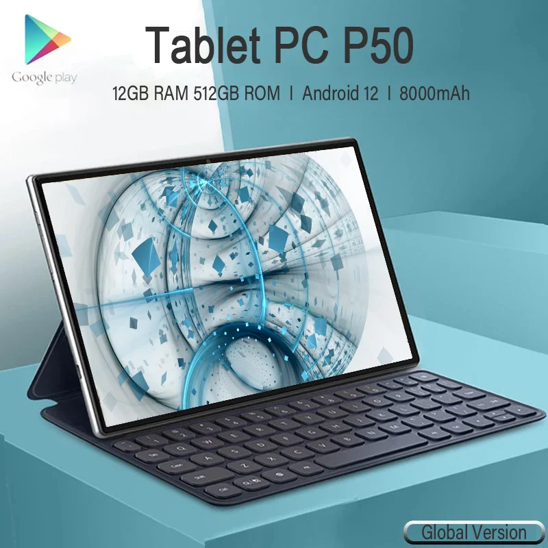 Global Version Tablet PC P50 New Pad Mini 12GB RAM 512GB ROM 24+48MP Android12 WPS Office Google Play Dual SIM 5G MatePad