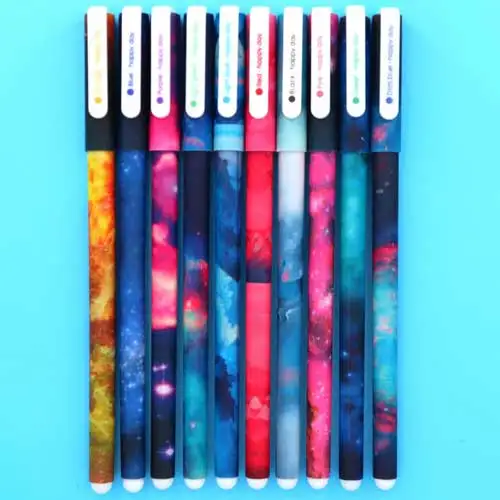 G-Starry Sky 10 Pcs/Color Gel Pen Unicorn Flamingo Animal Starry Sky Flower Kawaii Pens Cute Korean Stationery Painting School Supplies - Цвет: G-Starry Sky
