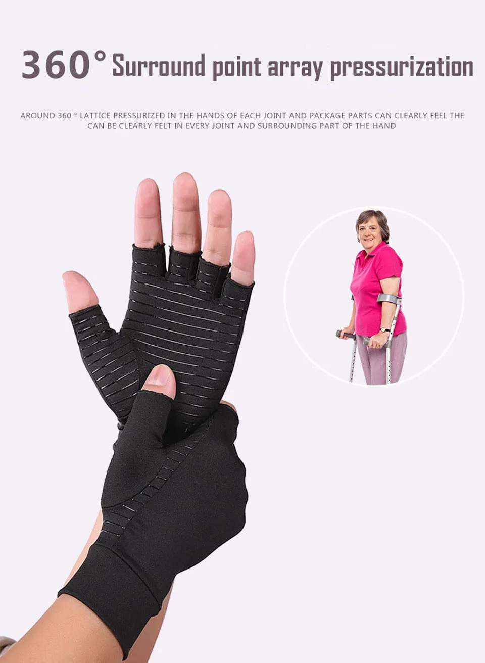 1 Pair Unisex Men Women Anti Arthritis Health Compression Therapy Gloves Rheumatoid Hand Pain Wrist Rest Sport Safety Glove