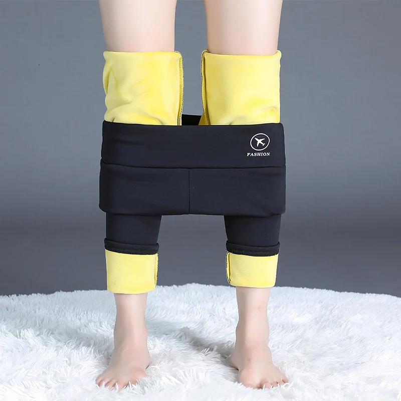 

Женские зимние увлажняющие брюки Y2K, облегающие теплые спортивные брюки с высокой талией, повседневные леггинсы, флисовые брюки P225