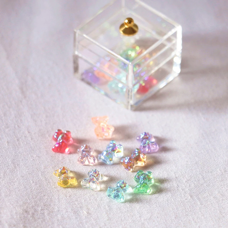 

New Hot！20Pcs/Set Mini Resin Colorful Simulation Bear Candy DIY Crafts Dollhouse Decoration Accessories