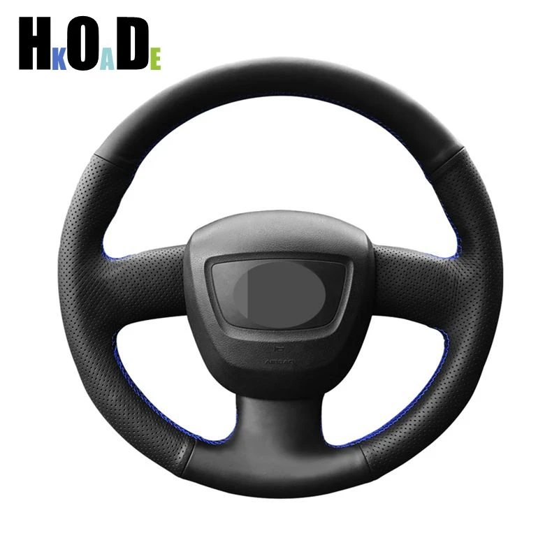 

For Audi A3 (8P) Sportback A4 (B7) Avant A6 (C6) S4 Seat Exeo 2009-2012 Black PU Artificial Leather Steering Wheel Cover