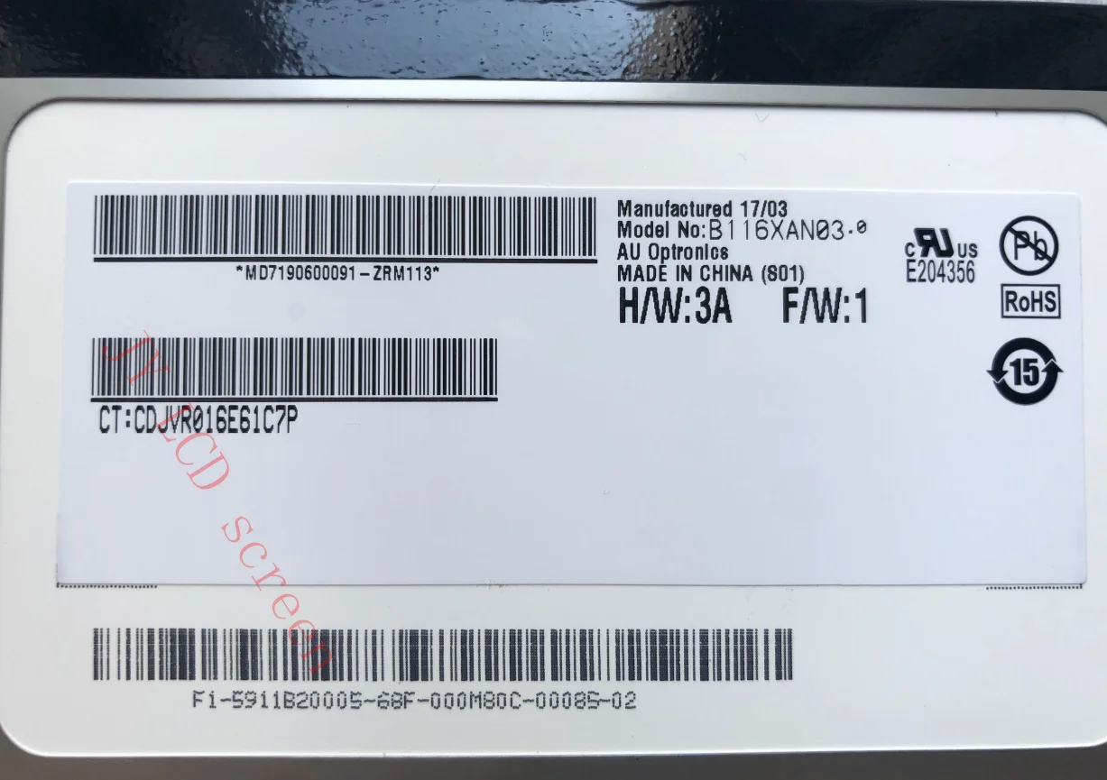 11 6-дюймовый B116XAN03.0 LP116WH4-SLN2 IPS ЖК-дисплей с матрицей 1366*768 40-контактный матовый для